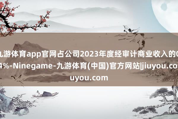 九游体育app官网占公司2023年度经审计商业收入的0.64%-Ninegame-九游体育(中国)官方网站|jiuyou.com