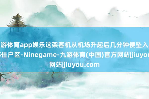 九游体育app娱乐这架客机从机场升起后几分钟便坠入机场近邻住户区-Ninegame-九游体育(中国)官方网站|jiuyou.com